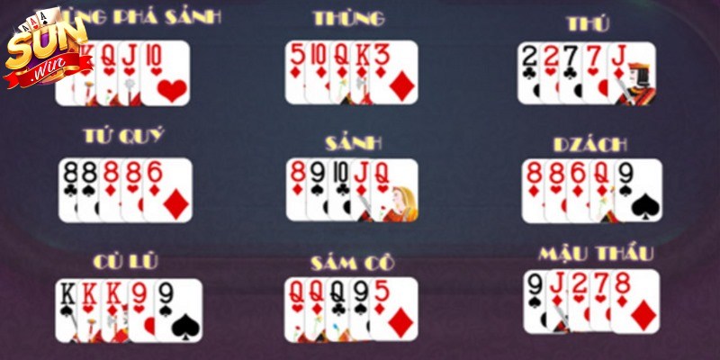 Mậu Binh Sunwin - Trò Chơi Bài Được Yêu Thích Bậc Nhất 2 Các bộ bài cơ bản có trong game mậu binh