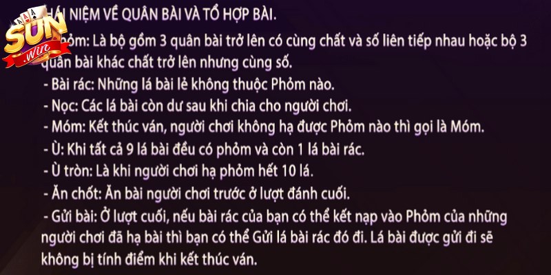 Phỏm Sunwin - Mẹo Chơi Giúp Thắng Lớn Từ Ván Đầu Tiên 2 Các thuật ngữ quan trọng cần nắm khi chơi phỏm Sunwin